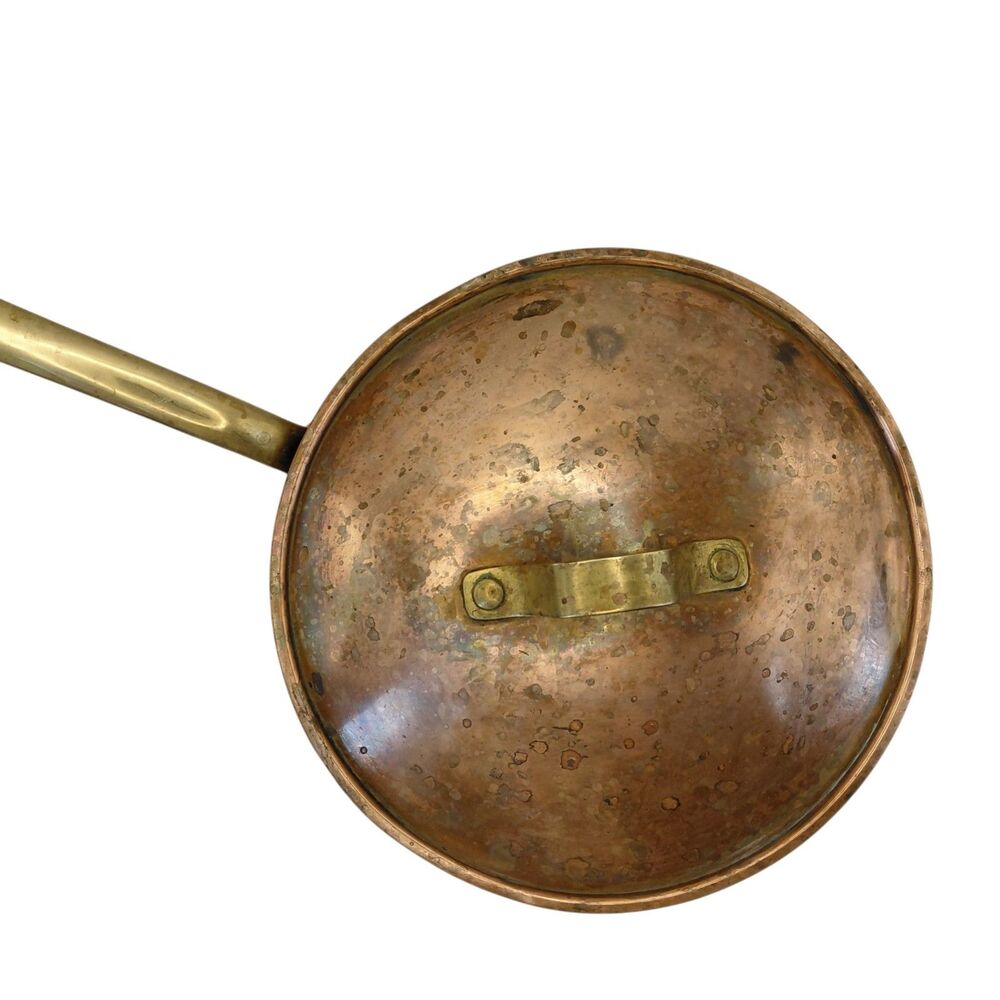 Vintage Copper Pot Brass Handle 3 Sauce Pan Lid - Picture 7 of 11